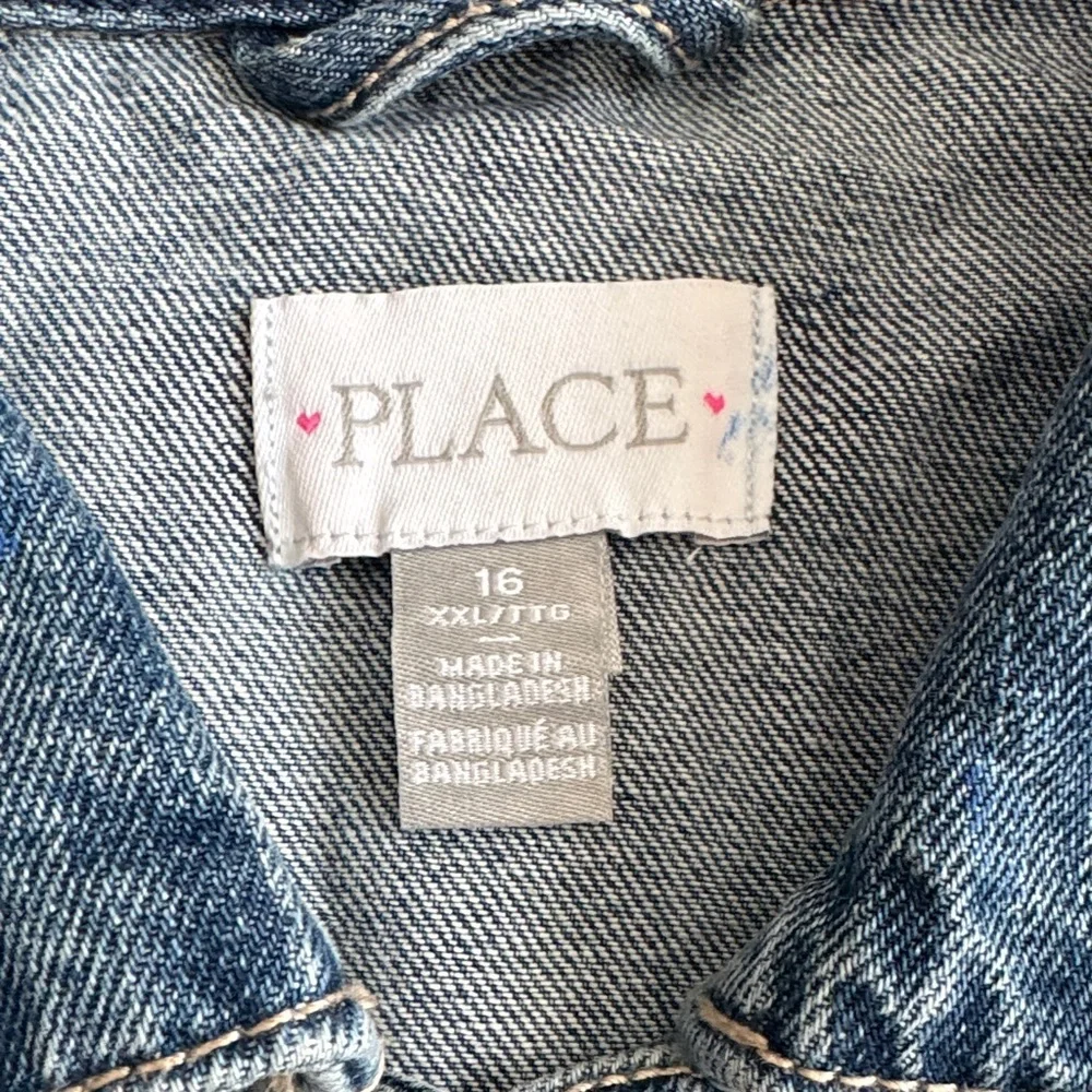 The Children's Place Custom Colorful Denim Jacket Sz 16